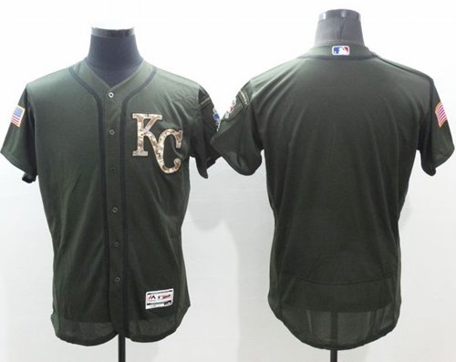 Royals Blank Green Flexbase Authentic Collection Salute To Service Stitched Jersey - Zenithce