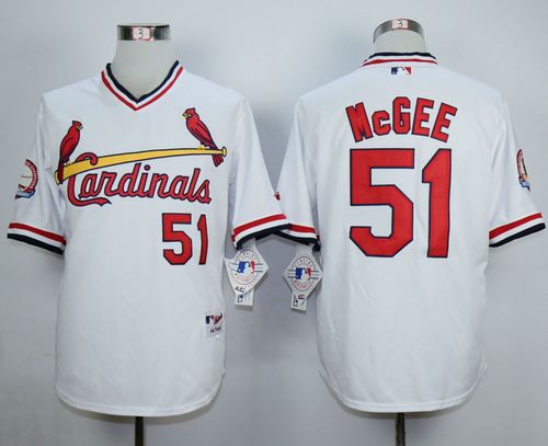 Cardinals #51 Willie McGee White 1982 Turn Back The Clock Stitched Jersey - Zenithce