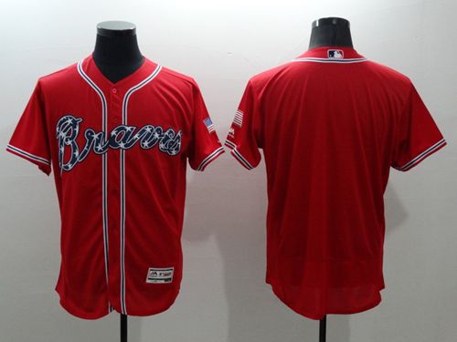 Braves Blank Red Flexbase Authentic Collection Stitched Jersey - Zenithce
