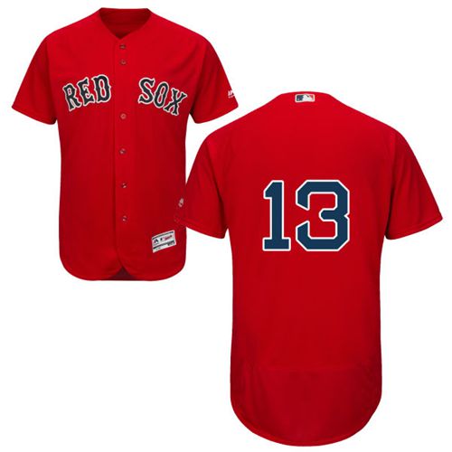 Red Sox #13 Hanley Ramirez Red Flexbase Authentic Collection Stitched Jersey - Zenithce