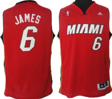 Miami Heat #6 LeBron James Revolution 30 Swingman Red Jersey - Zenithce