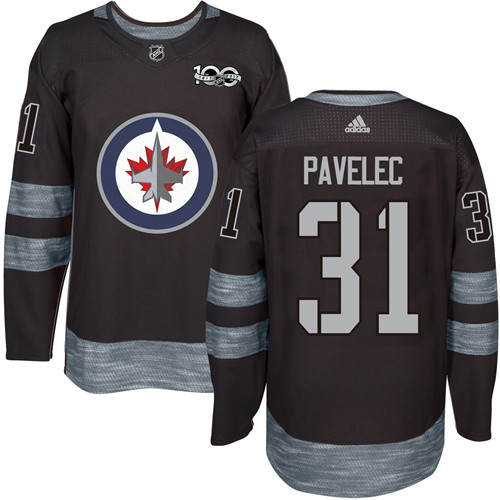 Jets #31 Ondrej Pavelec Black 1917-2017 100th Anniversary Stitched Jersey - Zenithce