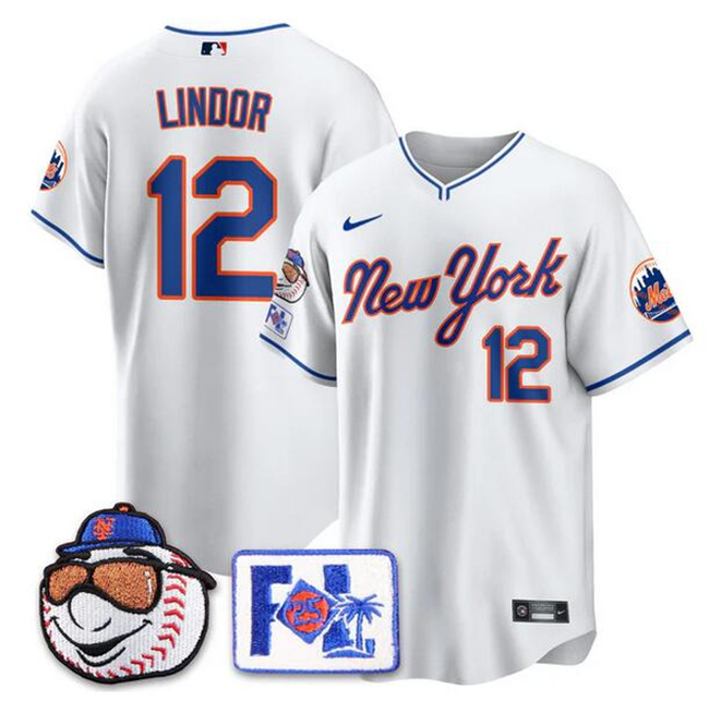 New York Mets #12 Francisco Lindor White 2025 Spring Training Stitched Jersey - Zenithce