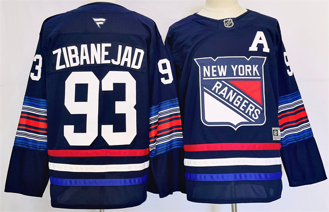 New York Rangers #93 Mika Zibanejad Navy 2024-25 Stitched Jersey - Zenithce