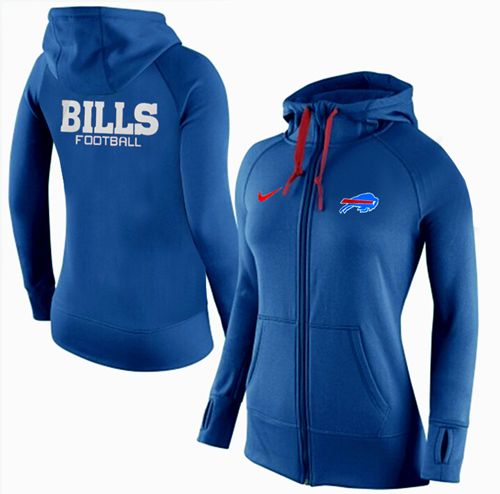 Women's Nike Buffalo Bills Full-Zip Performance Hoodie Blue - Zenithce