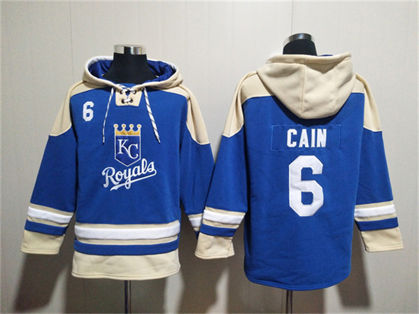 Kansas City Royals #6 Lorenzo Cain Blue Ageless Must-Have Lace-Up Pullover Hoodie - Zenithce