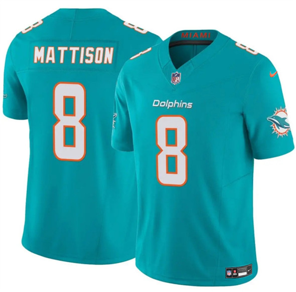 Miami Dolphins #8 Alexander Mattison Aqua 2025 F.U.S.E. Vapor Limited Football Stitched Jersey - Zenithce