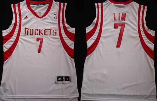 Houston Rockets #7 Jeremy Lin Revolution 30 Swingman White Jersey - Zenithce