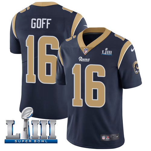 Los Angeles Rams #16 Jared Goff Navy Blue Super Bowl LIII Vapor Untouchable Limited Stitched Jersey - Zenithce