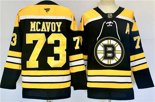 Boston Bruins #73 Charlie McAvoy Black 2024-25 With A Patch Home Stitched Jersey - Zenithce
