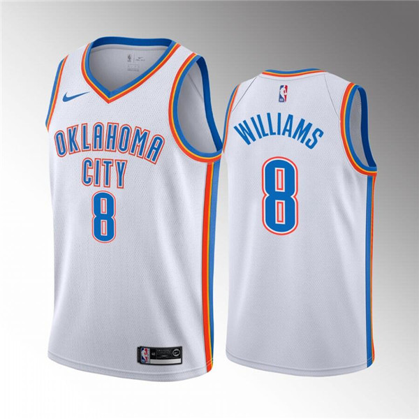 Oklahoma City Thunder #8 Jalen Williams White Association Edition Stitched Jersey - Zenithce