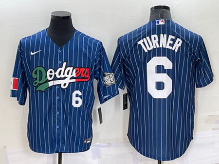 Los Angeles Dodgers #6 Trea Turner Navy Mexico World Series Cool Base Stitched Baseball Jersey - Zenithce