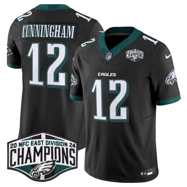 Philadelphia Eagles #12 Randall Cunningham Black 2024 New NFC East Champions F.U.S.E. Vapor Untouchable Limited Stitched Jersey - Zenithce