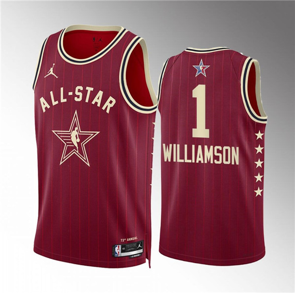 2024 All-Star #1 Zion Williamson Crimson Stitched Jersey - Zenithce
