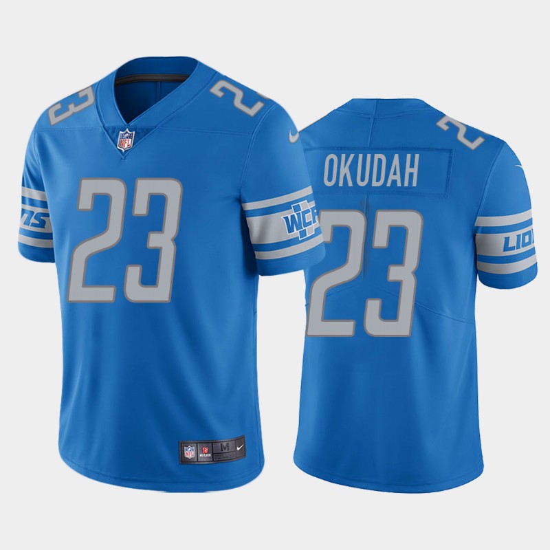 Detroit Lions #23 Jeff Okudah Blue Vapor Untouchable Limited Stitched Jersey - Zenithce
