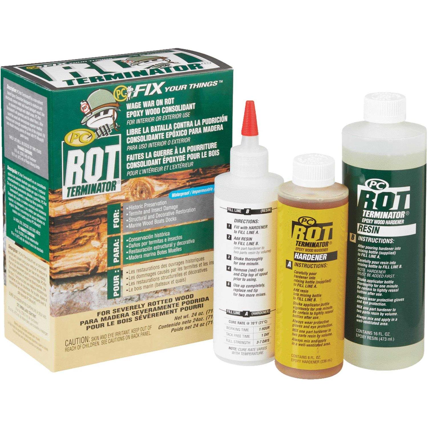 PC-Products PC-Woody Wood Repair Epoxy Paste and PC-Petrifier Wood Hardener - Zenithce