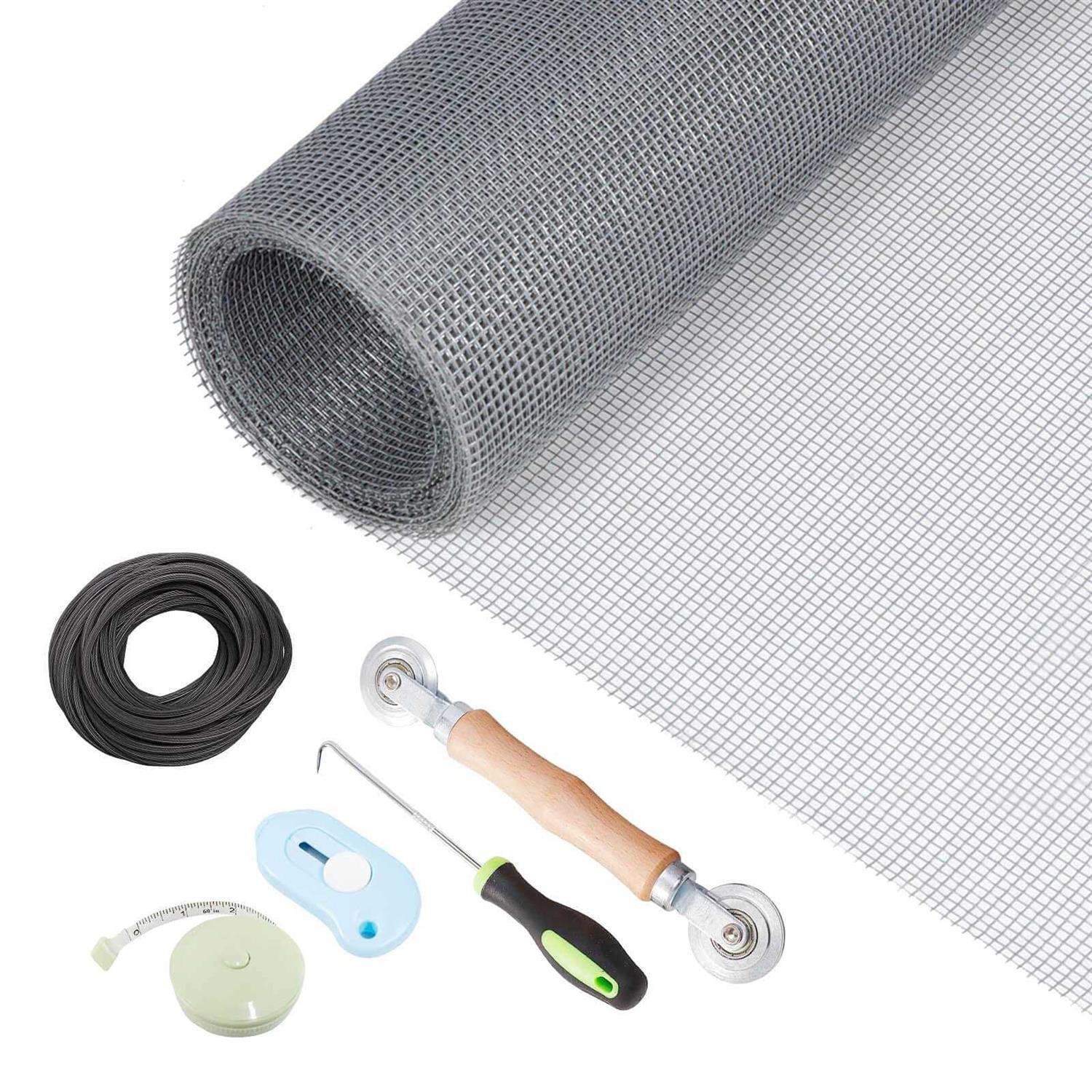 Window Screen Repair Kit 59 x 106 Screen Door Replacement Fiberglass Screen Mesh with All Screen Tools for Sliding Door and Patio Screen Door - Zenithce