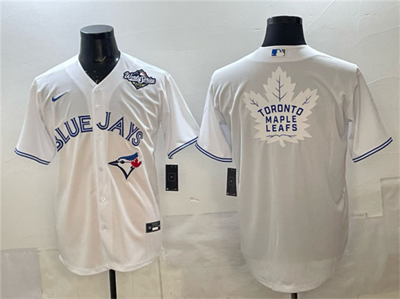 Toronto Blue Jays Leafs White 2025 World Series With White Leafs Logo Cool Base Stitched Jersey - Zenithce