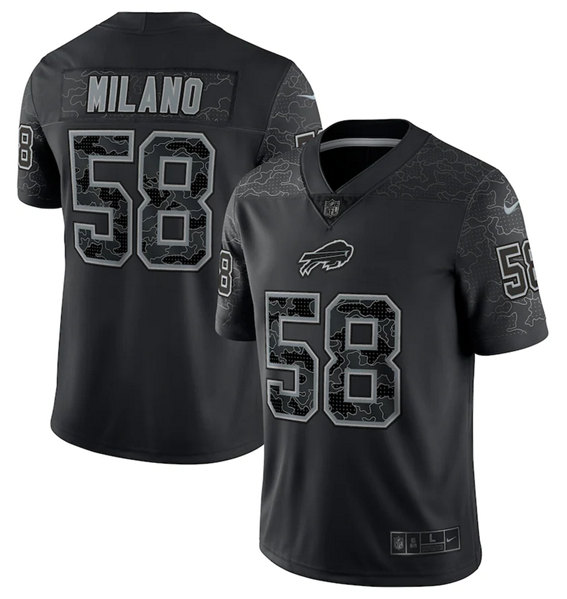 Buffalo Bills #58 Matt Milano Black Reflective Limited Stitched Football Jersey - Zenithce