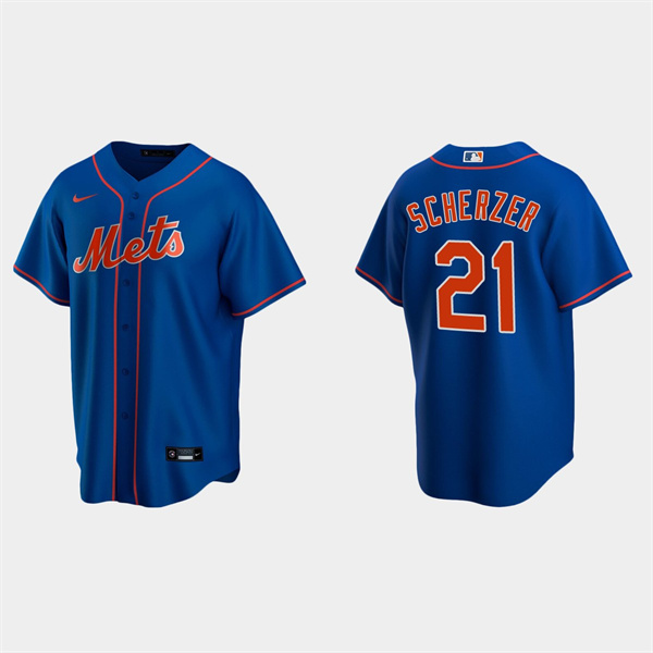 New York Mets #21 Max Scherzer Royal Cool Base Stitched Baseball Jersey - Zenithce