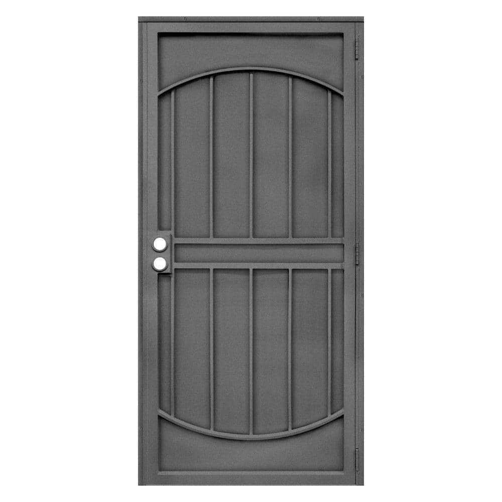 Titan 32 in. x 80 in. Su Casa Black Surface Mount Outswing Steel Security Door with Expanded Metal Screen - Zenithce