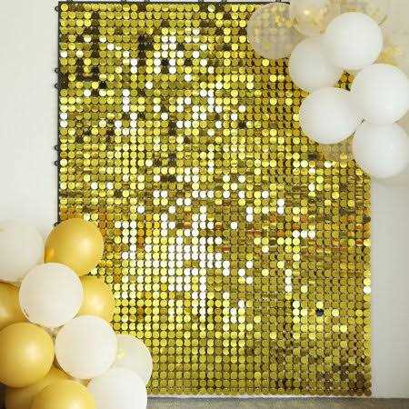 Efavormart 10 Panels Ritzy Sequin Shimmer Wall Backdrop Panels Round Sequin Party Backdrop - Zenithce