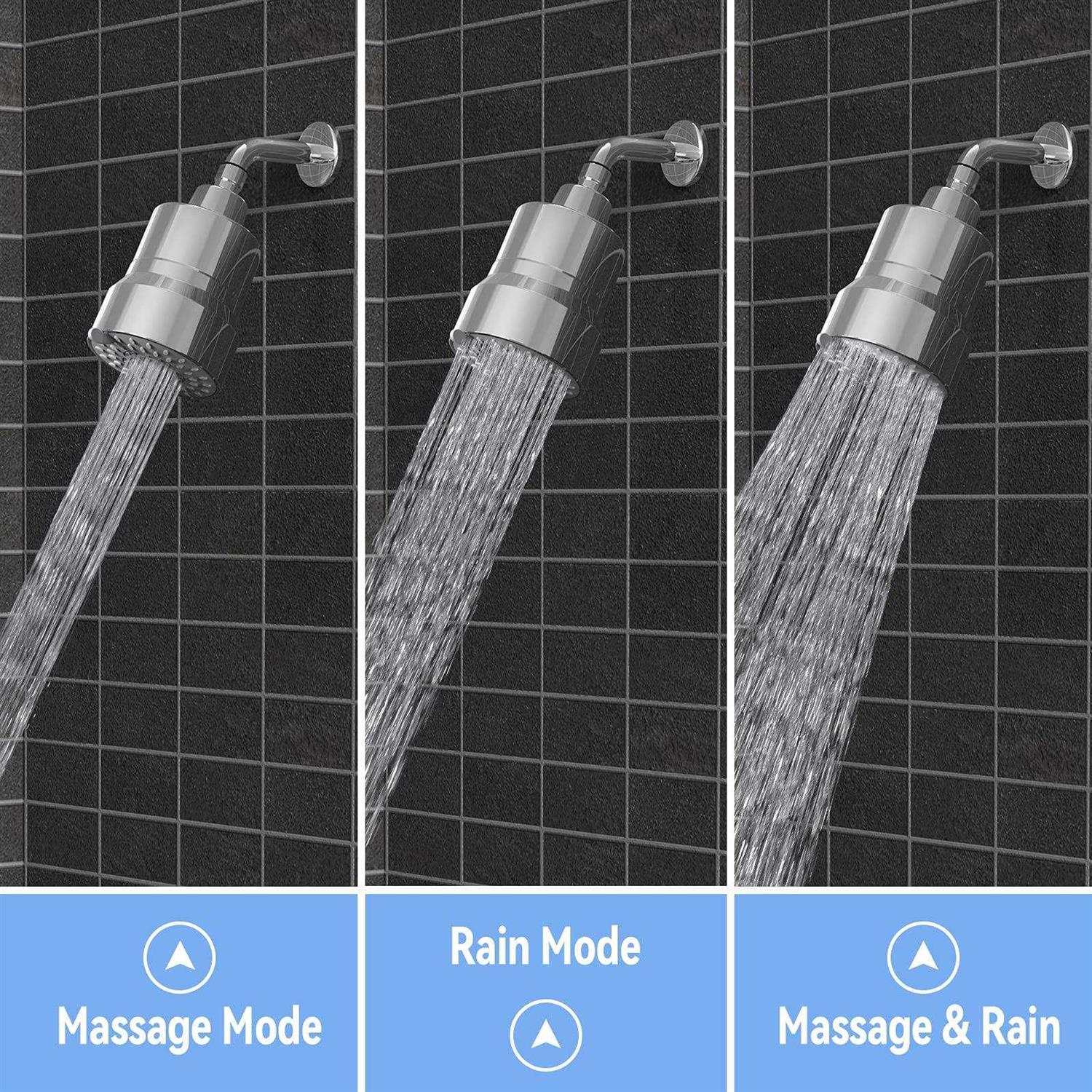 Filtered Shower Head, 20 Stage Shower Head Filter For Hard Water, Todsta 3 Modes Water Softener Shower Head With Filters Remove Chlorine And Harmful - Zenithce