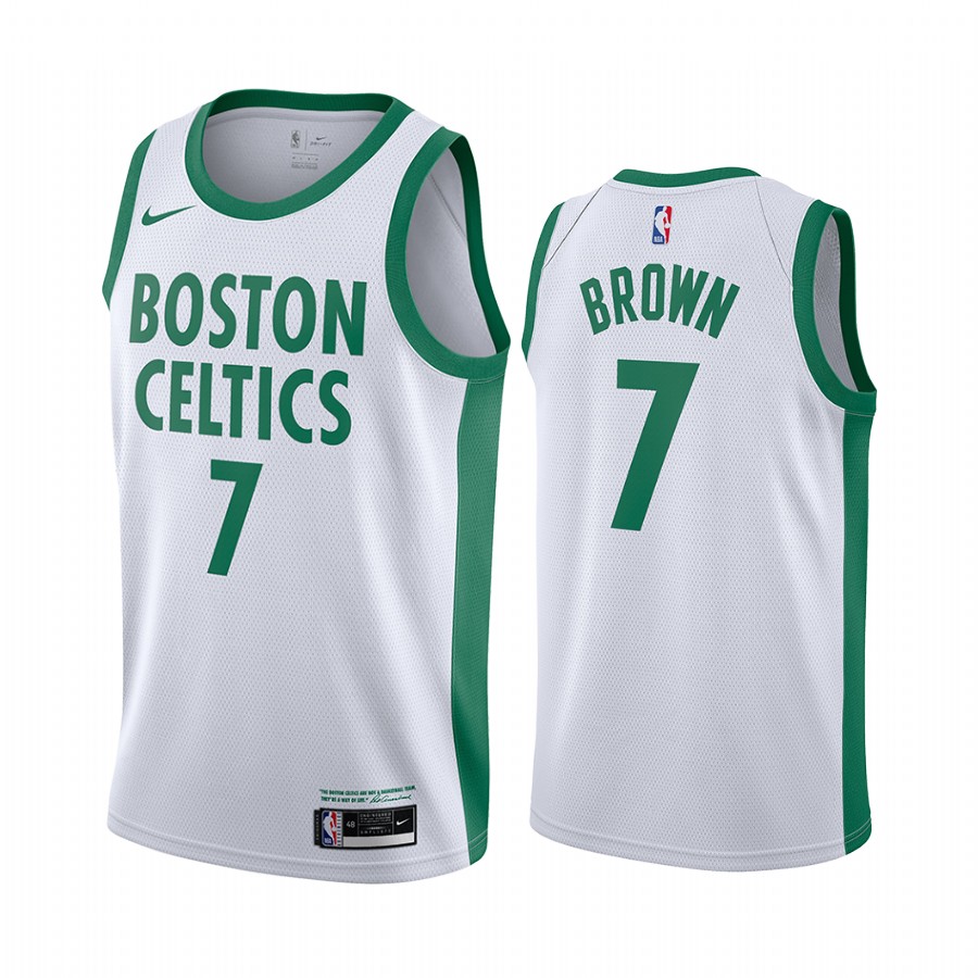 Celtics #7 Jaylen Brown White Swingman 2020-21 City Edition Jersey - Zenithce