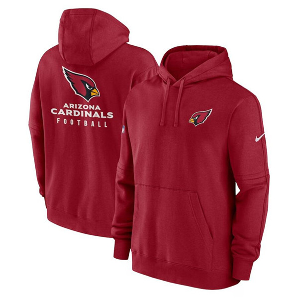 Arizona Cardinals Red Sideline Club Fleece Pullover Hoodie - Zenithce