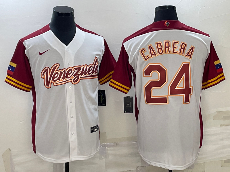 Venezuela #24 Miguel Cabrera 2023 White World Classic Stitched Jersey - Zenithce