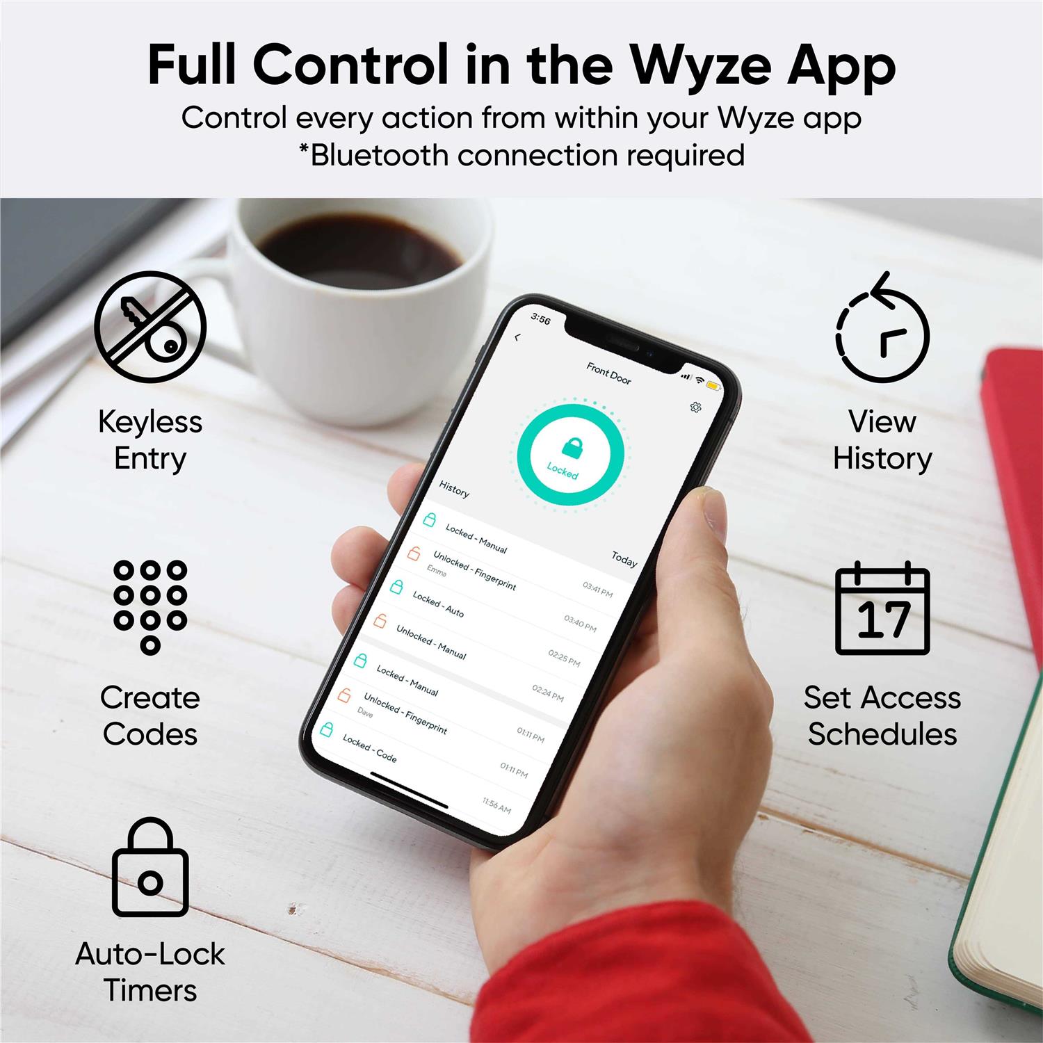Wyze Lock Bolt Fingerprint Keyless Entry Door Smart Bluetooth - Zenithce