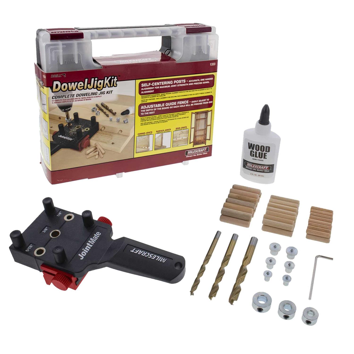 Milescraft Doweling Bundle with Handheld Dowel Jig, Dowel Pins and Dowel Kits - Zenithce