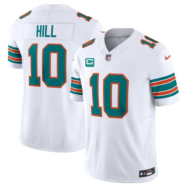 Miami Dolphins #10 Tyreek Hill White 2024 F.U.S.E Alternate With 3-Star C Patch Vapor Limited Stitched Jersey - Zenithce