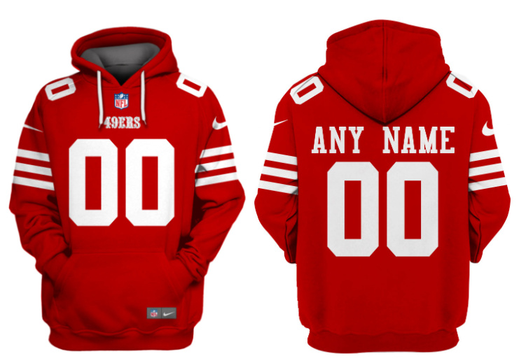 San Francisco 49ers Custom Red Alternate Pullover Hoodie - Zenithce