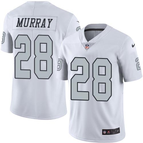 Raiders #28 Latavius Murray White Stitched Limited Rush Nike Jersey - Zenithce
