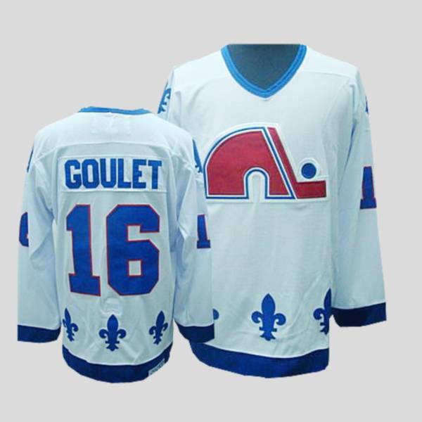 Nordiques #16 Michel Goulet Stitched CCM Throwback White Jersey - Zenithce