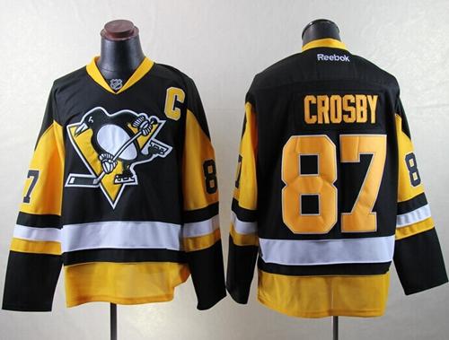 Penguins #87 Sidney Crosby Black Alternate Stitched Jersey - Zenithce