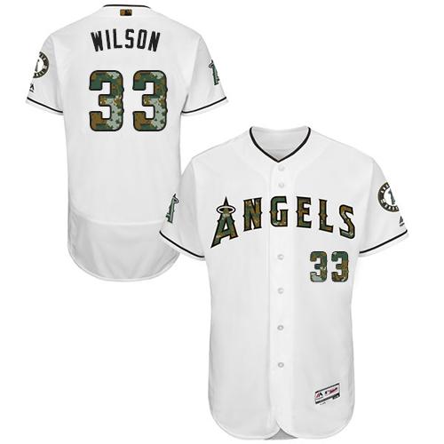 Angels Of Anaheim #33 C.J. Wilson White Flexbase Authentic Collection 2016 Memorial Day Stitched Jersey - Zenithce