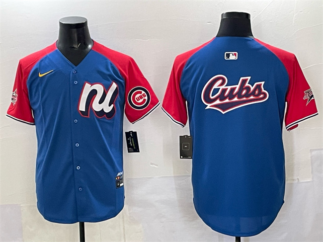 National League Chicago Cubs Team Big Logo Blue Red Alternate 2025 All-Star Edition Limited Stitched Jersey - Zenithce