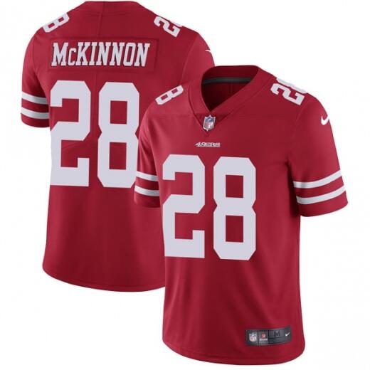 San Francisco 49ers #28 Jerick McKinnon Red Vapor Untouchable Limited Stitched Jersey - Zenithce