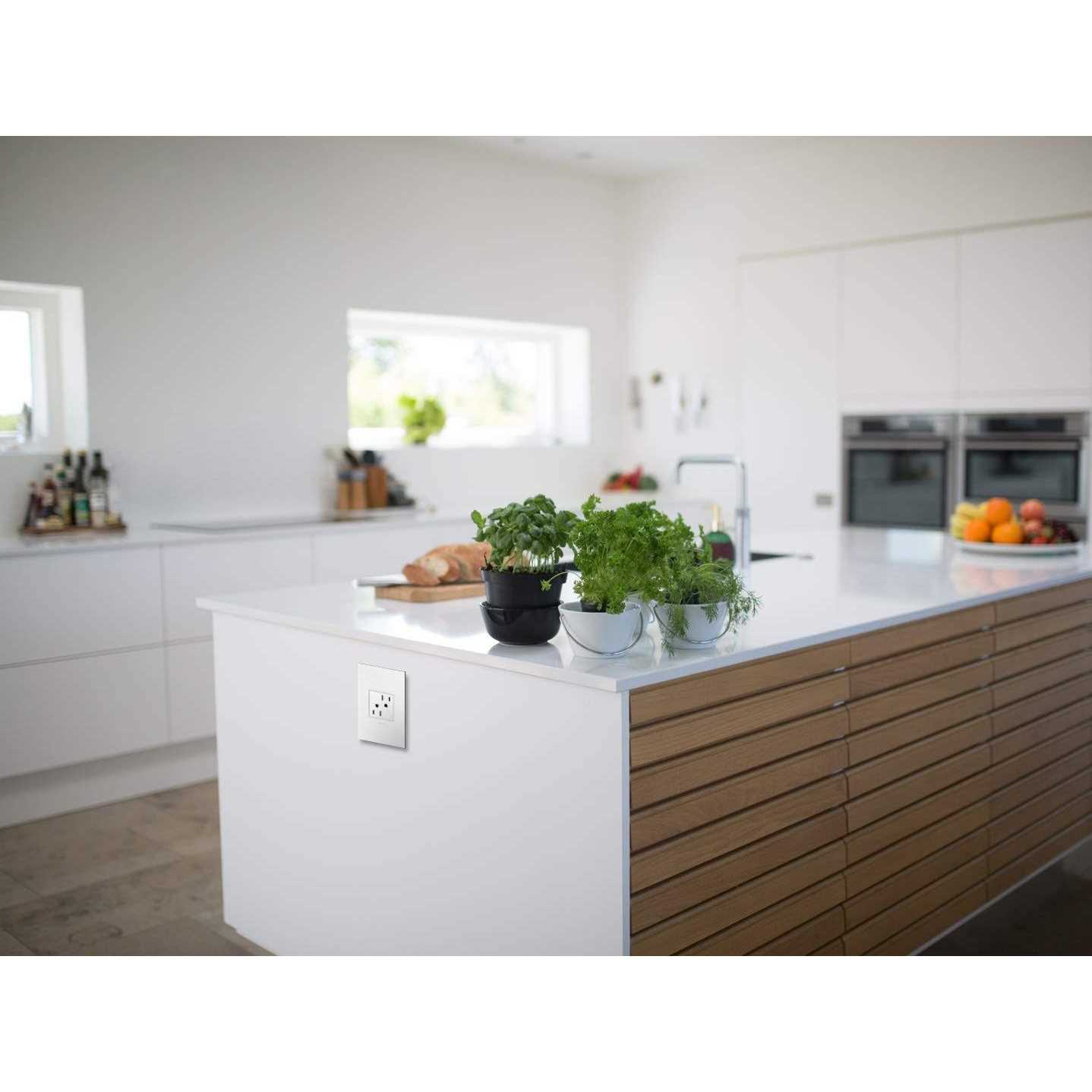 Legrand adorne 15A Tamper-Resistant Outlet with Matching Wall Plate ARTR152W4WP - Zenithce