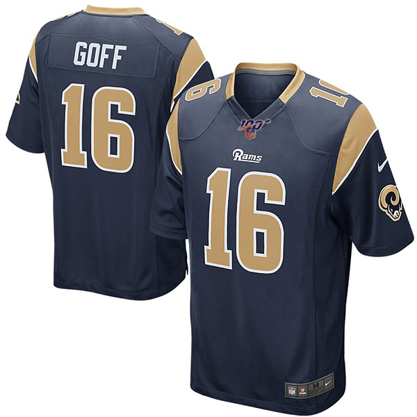 Los Angeles Rams 100th #16 Jared Goff Navy Blue Vapor Untouchable Limited Stitched Jersey - Zenithce