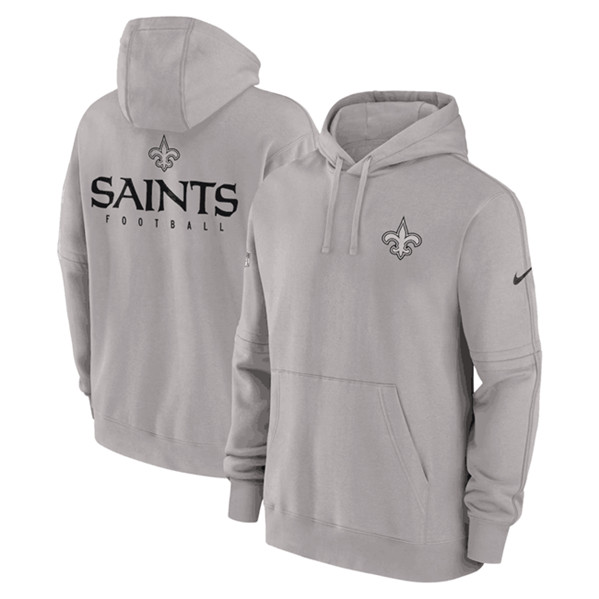 New Orleans Saints Gray Sideline Club Fleece Pullover Hoodie - Zenithce