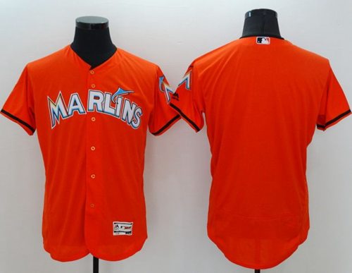 Marlins Blank Orange Flexbase Authentic Collection Stitched Jersey - Zenithce