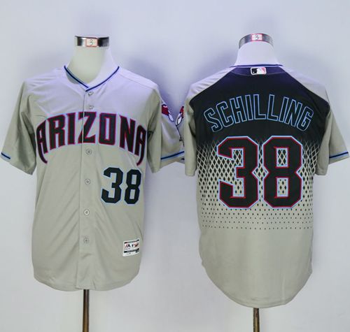Diamondbacks #38 Curt Schilling Gray Capri New Cool Base Stitched Jersey - Zenithce