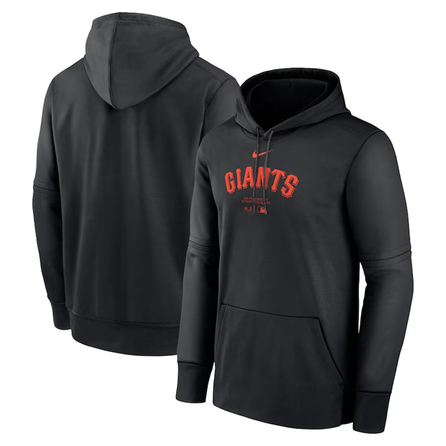 San Francisco Giants Black Collection Practice Performance Pullover Hoodie - Zenithce