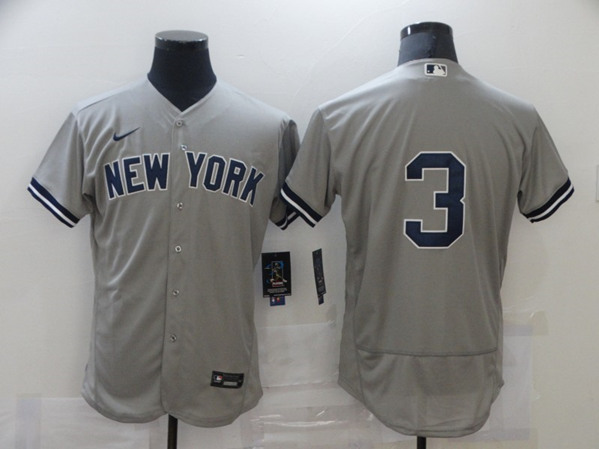 New York Yankees #3 Babe Ruth Grey Flex Base Stitched Jersey - Zenithce