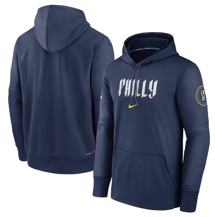 Philadelphia Phillies Navy 2024 City Connect Collection Practice Performance Pullover Hoodie - Zenithce