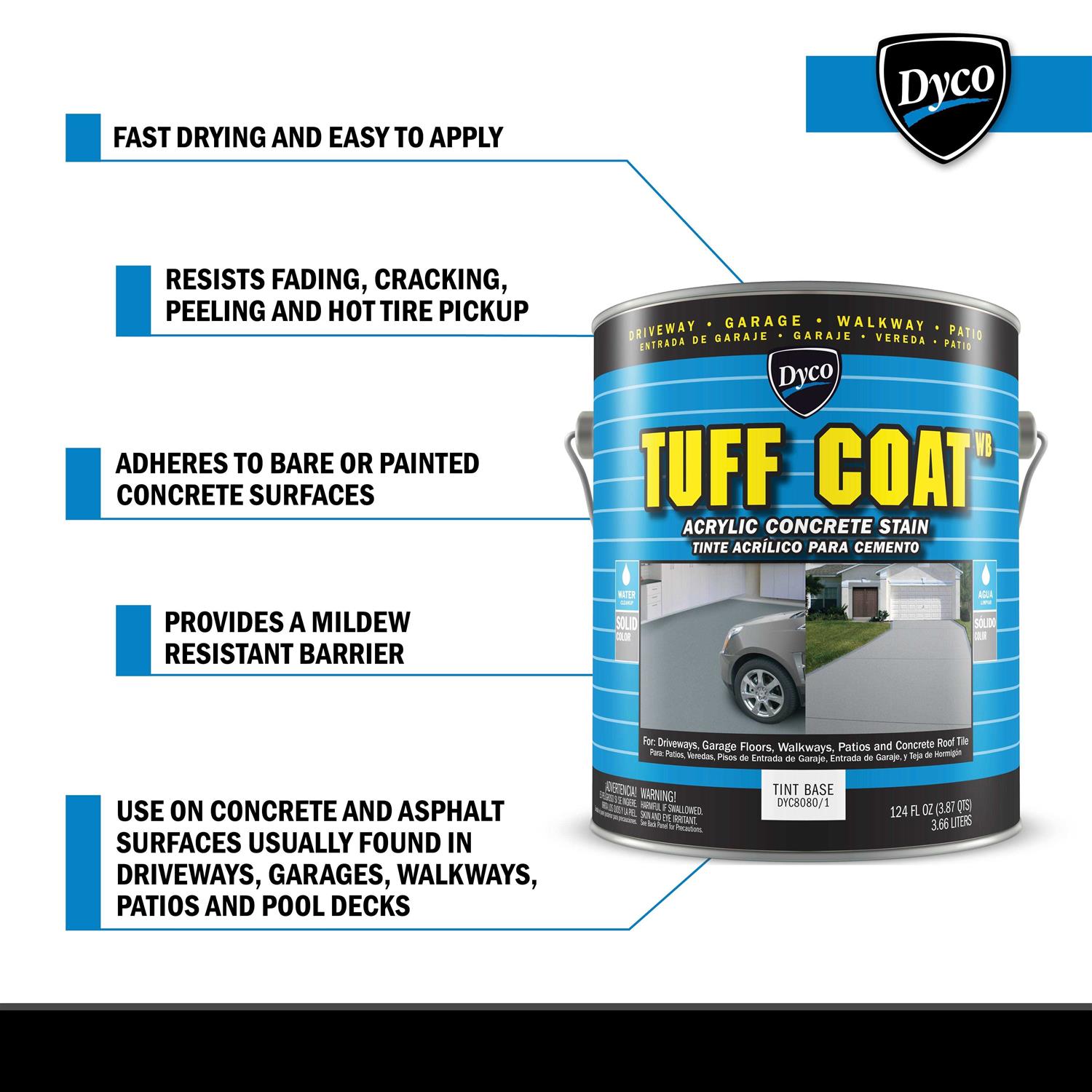 Dyco Tuff Coat Low Sheen Exterior Waterborne Acrylic Concrete Stain - Zenithce