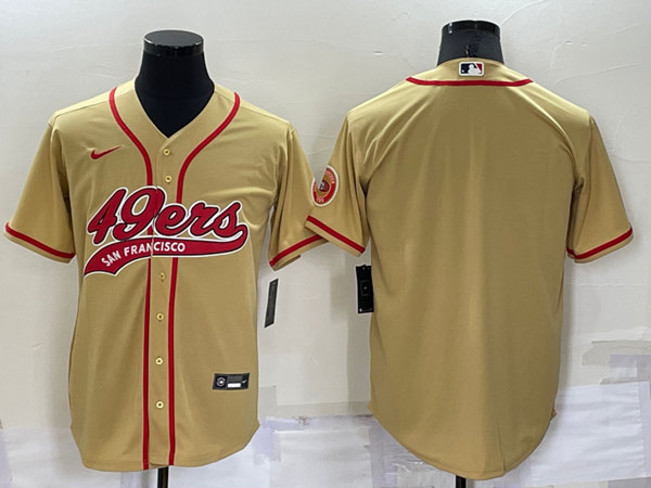 San Francisco 49ers Blank Gold Cool Base Stitched Baseball Jersey - Zenithce